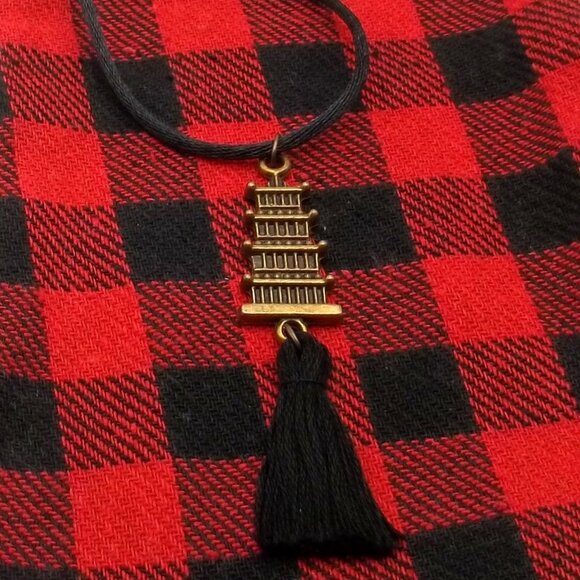 Handcrafted Asian Pagoda Necklace - Picture 3 of 6